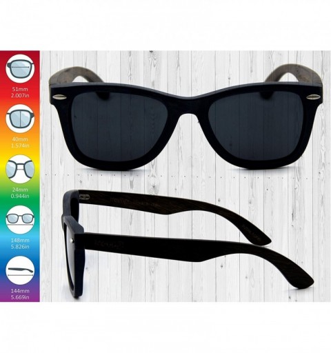 Round Wood Sunglasses Handmade Retro style UV-400 Polarized Sun Lenses Plus Cap in Gift Box - Black-gray - C118GMYZZ9I $25.35