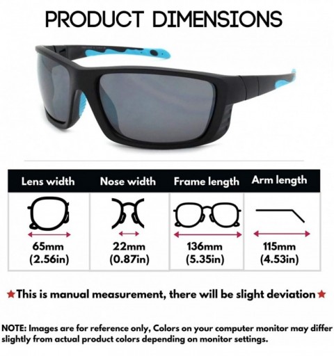 Sport Men's Full Frame Sports Sunglasses with Flash Mirror Lenses 570058/FM - Matte Black/Blue - C01271CD3L9 $10.08