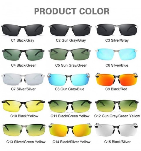 Sport Men Classic Alloy Sunglasses Polarized Sunglasses For Driving Outdoor Sports UV400 Protection Retro Rimless - CA198O43L...