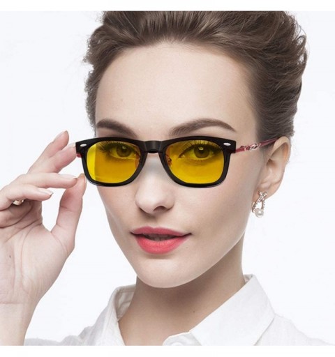 Oval 2-Pack Clip-on Sunglasses/Night Vision Glasses Flip Up UV 400 for Outdoor - Yellow-yellow - CX18Z0HCYDQ $20.82