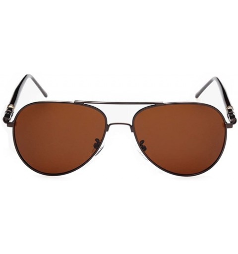 Aviator Beckham Same Item Sunglasses Hoolywood Star Best Love Cylinder Bridge Aviator Lens 66mm - Brown/Brown - C711AQ7VE99 $...