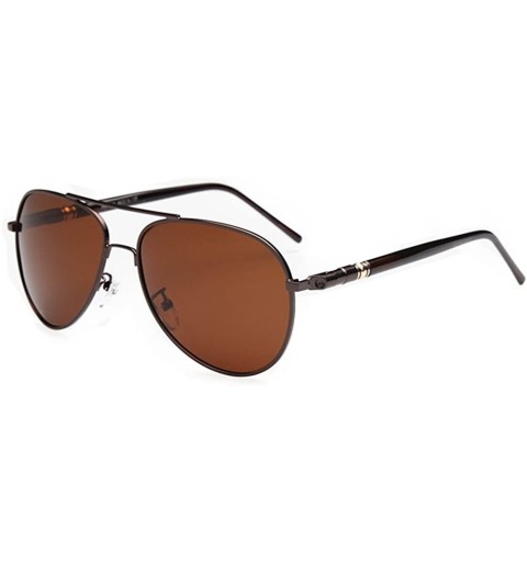 Aviator Beckham Same Item Sunglasses Hoolywood Star Best Love Cylinder Bridge Aviator Lens 66mm - Brown/Brown - C711AQ7VE99 $...