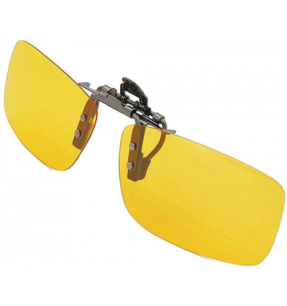 Goggle Women Men Driver Polarized Night Vision Lens Clips on Goggles Sunglasses Sunglasses - Yellow Small - CA18S95Y0HH $13.63