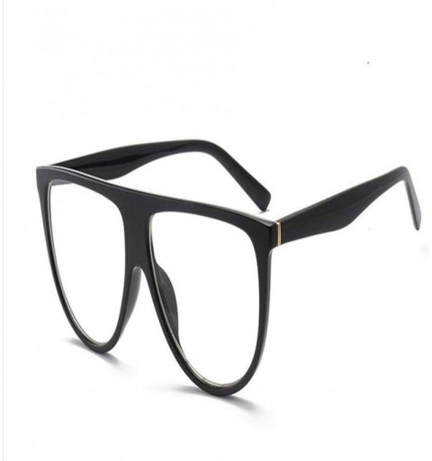 Square Sunglasses Woman Vintage Retro Flat top Thin Shadow Sun Glasses Square Pilot Luxury Designer Large Black Shades - CB18...