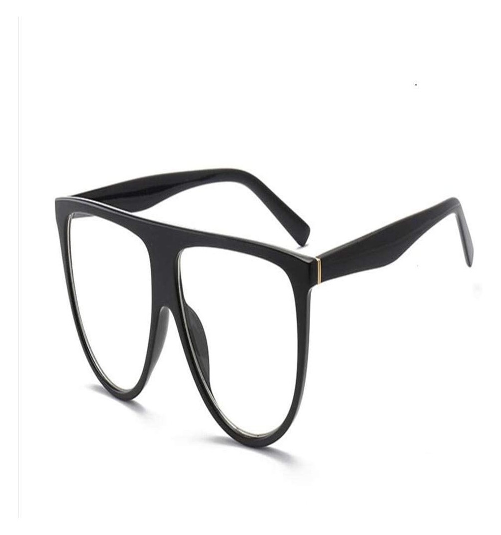 Square Sunglasses Woman Vintage Retro Flat top Thin Shadow Sun Glasses Square Pilot Luxury Designer Large Black Shades - CB18...