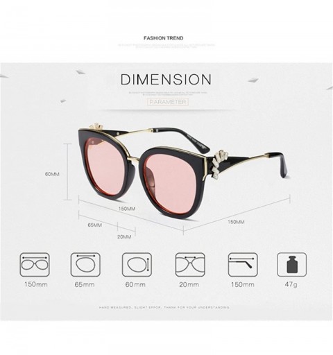 Semi-rimless Designer Crystal Diamond Women Sunglasses Rhinestone Oversized Fashion - Blue - CB188ULHQQL $12.85