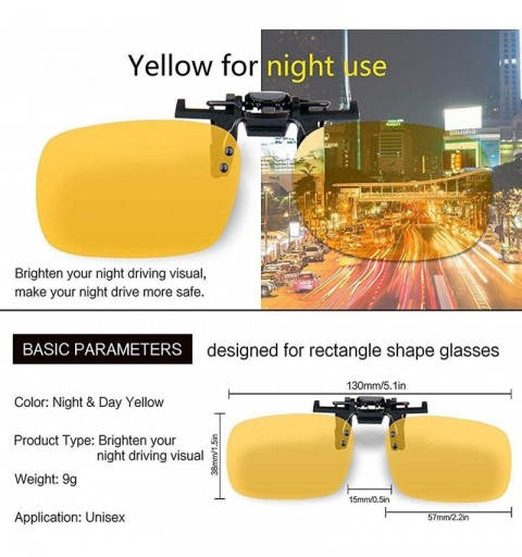 Goggle Women Men Driver Polarized Night Vision Lens Clips on Goggles Sunglasses Sunglasses - Yellow Small - CA18S95Y0HH $13.63