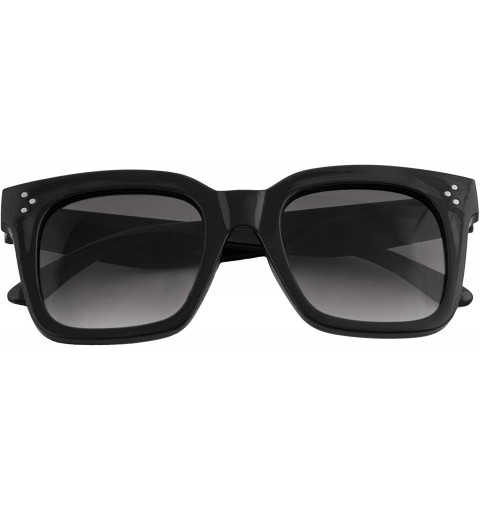Goggle Oversized Women Sunglasses Squared Frame Tinted Lens Stylish Fashion - Black Frame/ Gradient Lens - CC193DEQ505 $10.85