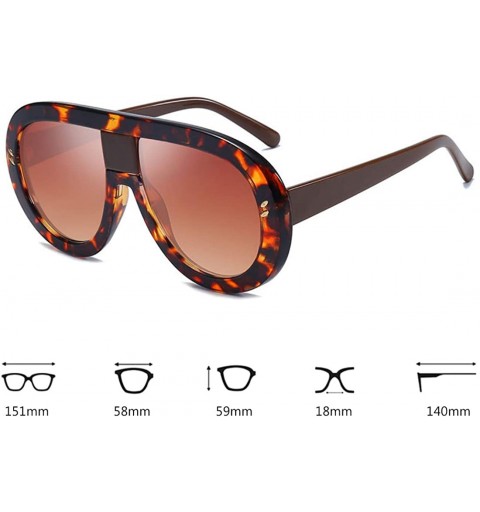Rectangular Unisex Fashion Oversized Plastic Lenses Sunglasses UV400 - Brown - CJ18NNI8IWX $8.17