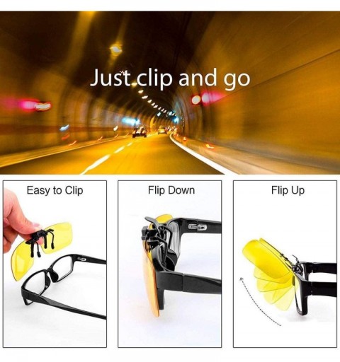 Goggle Women Men Driver Polarized Night Vision Lens Clips on Goggles Sunglasses Sunglasses - Yellow Small - CA18S95Y0HH $13.63