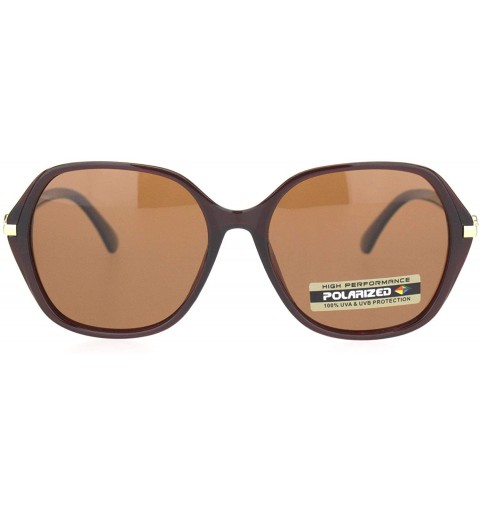 Butterfly Polarized Womens 90s Metal Jewel Hinge Plastic Butterfly Sunglasses - Brown Gold Solid Brown - C018ONM9DI7 $12.05