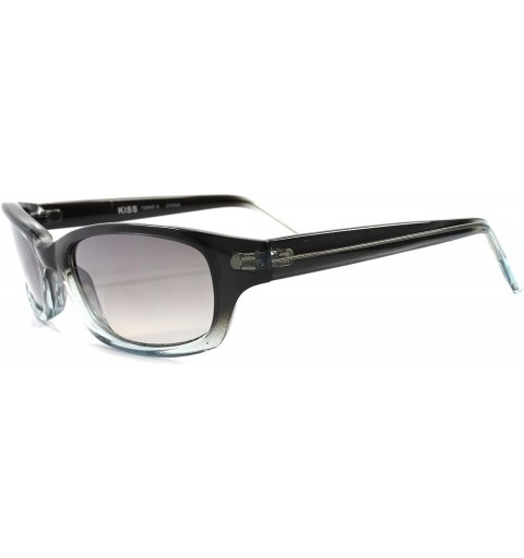 Rectangular Classic Stylish Dapper Two Tone Frame Mens Rectangle Sunglasses - Black & Light Blue - CR1896DY05G $11.69