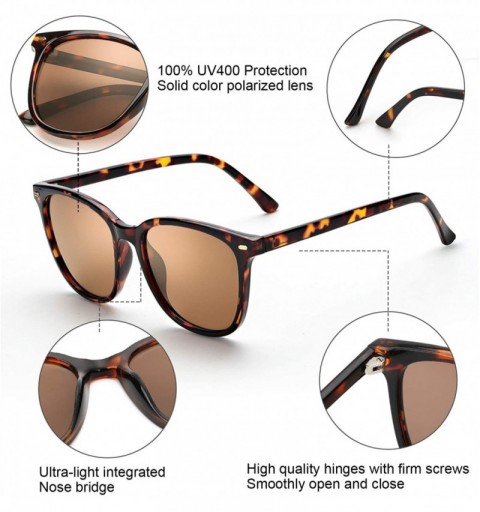 Square Oversized Sunglasses for Women-Classic Square Polarized Lens 100% UV 400 Protection Driving Outdoor Eyewear - CI192D48...
