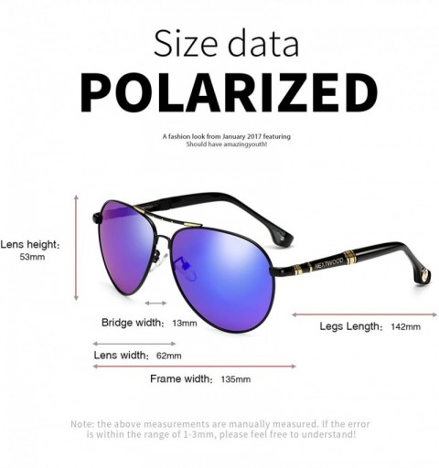 Aviator Classic Sunglasses Fashion Polarized Pilot Metal Frame 6 Color Golf Phishing Shading Mirror - Black Golden - CH1867GI...